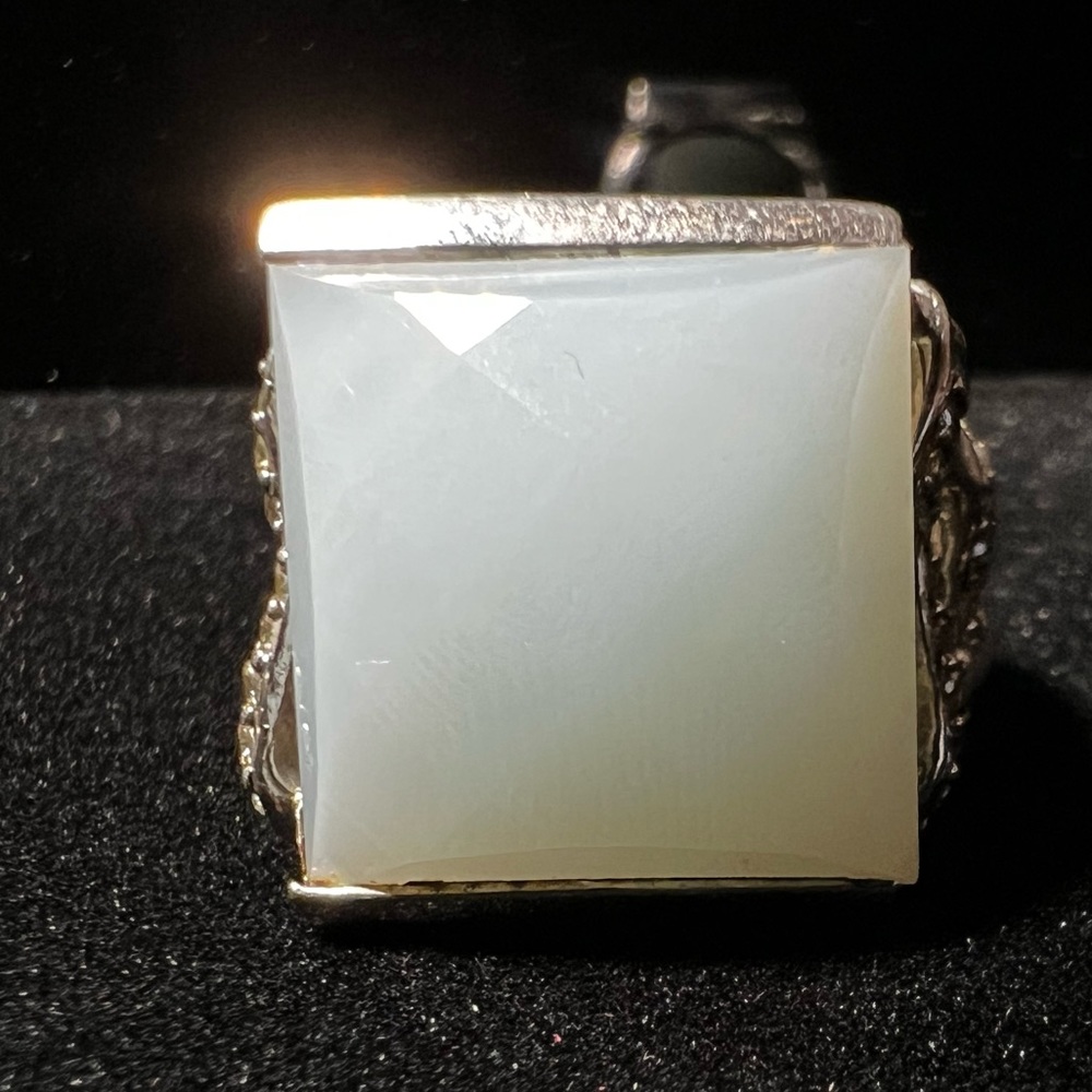 Statement Ring With Chalcedony Stone On A Sterlin… - image 5